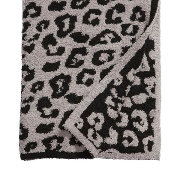 1/2/3 Throw Blanket Leopard Print Flanell Fleece Filtar Plysch gray 51x71in 1Set