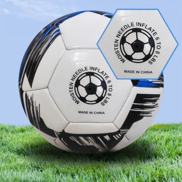 Officiell fotbollsboll i storlek 5 för match och träning Fotboll Mjuk White blue