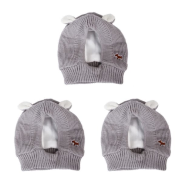 1/2/3/5 Varm cap plysch och förtjockad för barn Varm och gray 3PCS