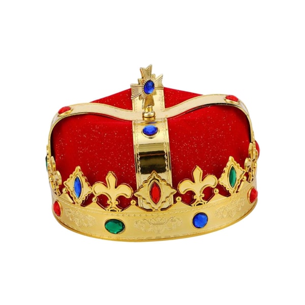 För Royal King För Crown Hat Theme Party Prop King Prince För Red 19 x 10cm