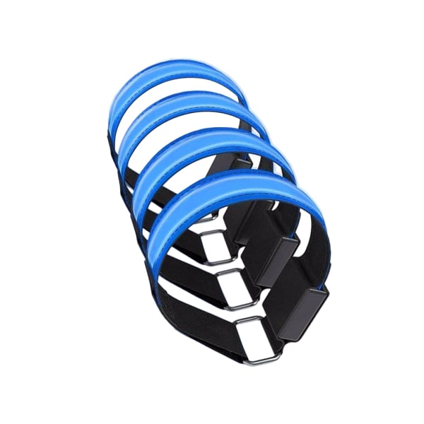 4pack/lot LED-lysande armband för säkerhet hållbart och vattentätt blue