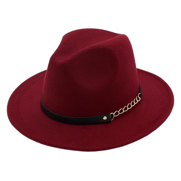 Lätt och bärbar Trilby-hatt Håll dig på modet på farten wine red