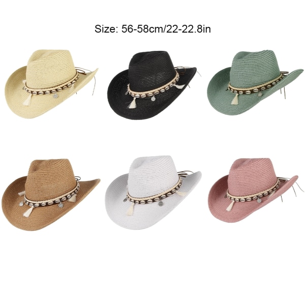 1/2/3 Vintage Look Western Hat Wide Brim Cowboy Summer Hat black 1Set