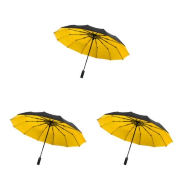 1/3 vattentätt automatiskt fällbart paraply för utomhusskydd yellow 3Set