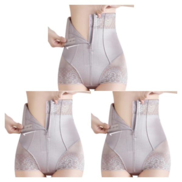 1/2/3/5 Bekväma och andningsbara kvinnor Shapewear för magen gray purple 3XL 3Set