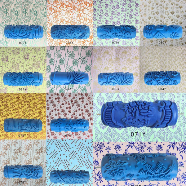 1/2/3 5' präglat mönster färgrulle DIY väggmålningskantskärare Blue Type 071 1Set