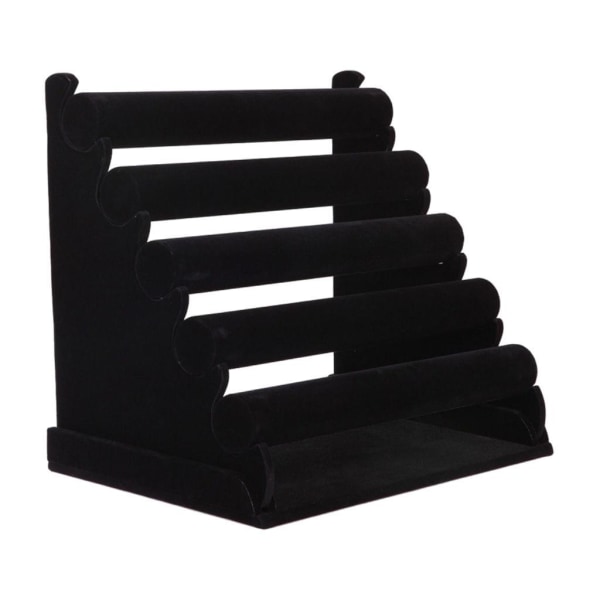 5-nivå smyckesställ Armbandshållare Watch Display Organizer Black