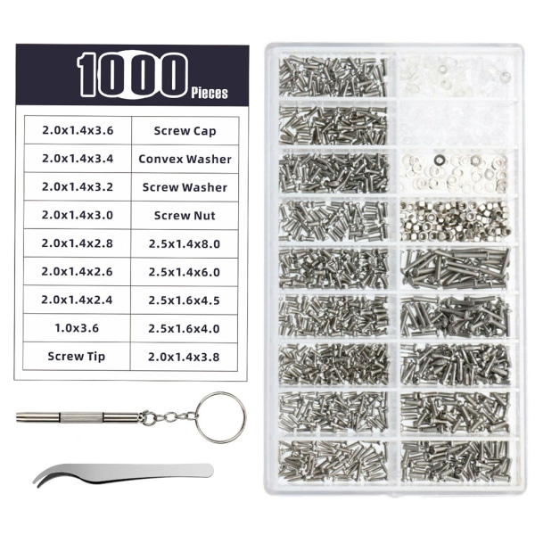1000 bitar/ set Glasögon Skruvskruvmejsel Glasögon Reparationsverktyg 5831  | Fyndiq