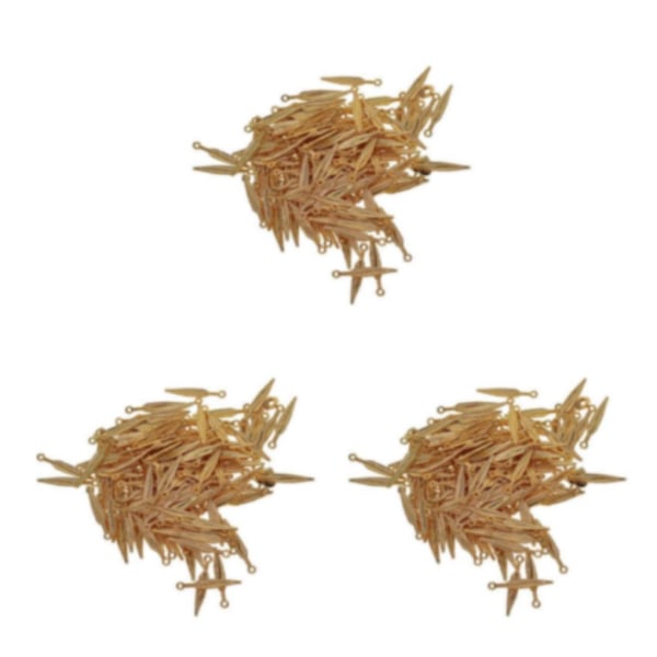 1/2/3/5 100 st 3D Feather Leaf Metal För Charms hängen Golden 29x5x2mm 3Set