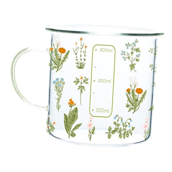 1/2 Stor printed glaskopp Stor kapacitet för te Havre Hot Clear 360ml 1Set