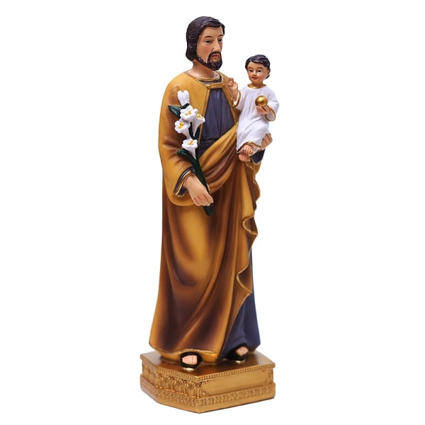 Saint Joseph med Jesusbarnet 8 H Hartsfärgad statypresent