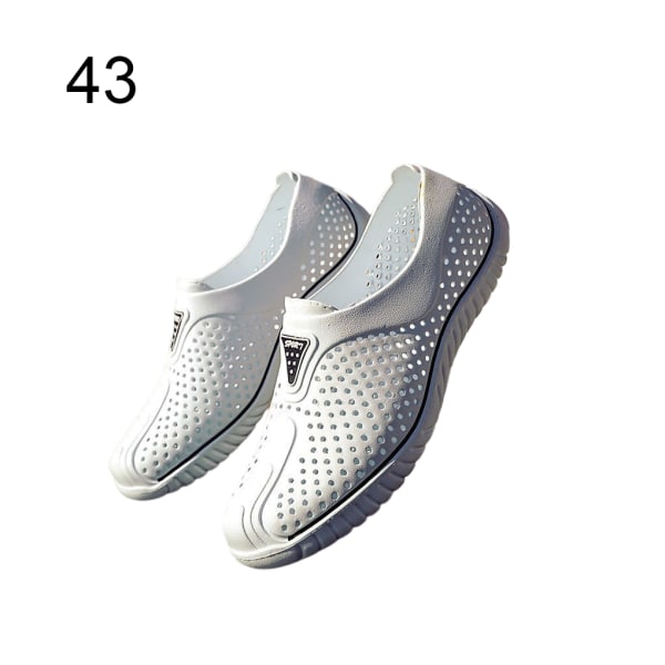 Andas Herr Tofflor Hollow Beach Shoes Mode Sandal White 43