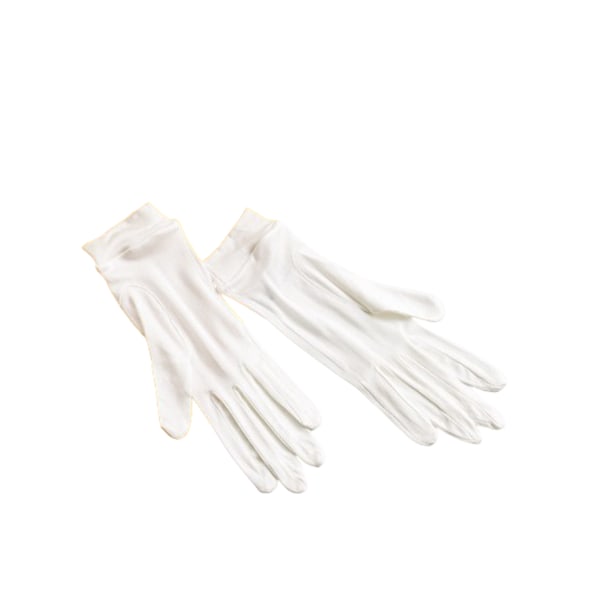 Långa handskar med delikat spetsfinish i siden för eleganta bröllop white