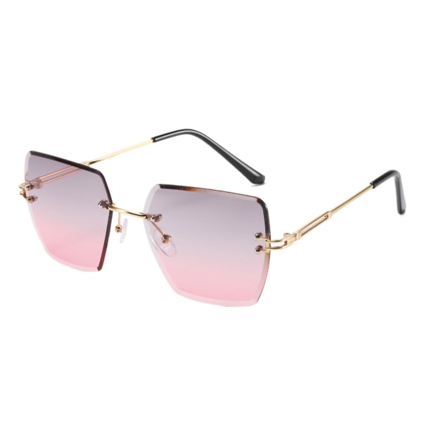 Retro vintage solglasögon för kvinnor Snygg metallram hona Gold gray pink