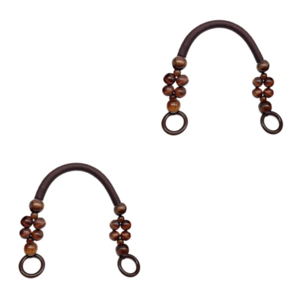 1/2/3 träpärlpåse Handtag Väska Rem Handväska Handtag Rem Coffee 48cm 2Set
