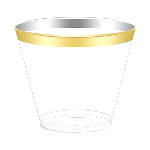 100pack/lot Lättatt och hygienisk kopp för alla tillfällen Guld Gold edge