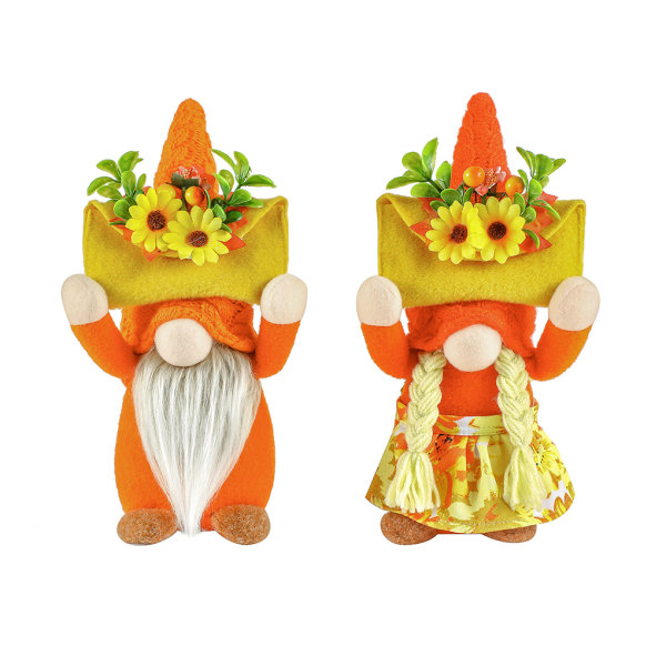 Brett tillämpning Höstdekor Plysch Gnome med lysande ögon men