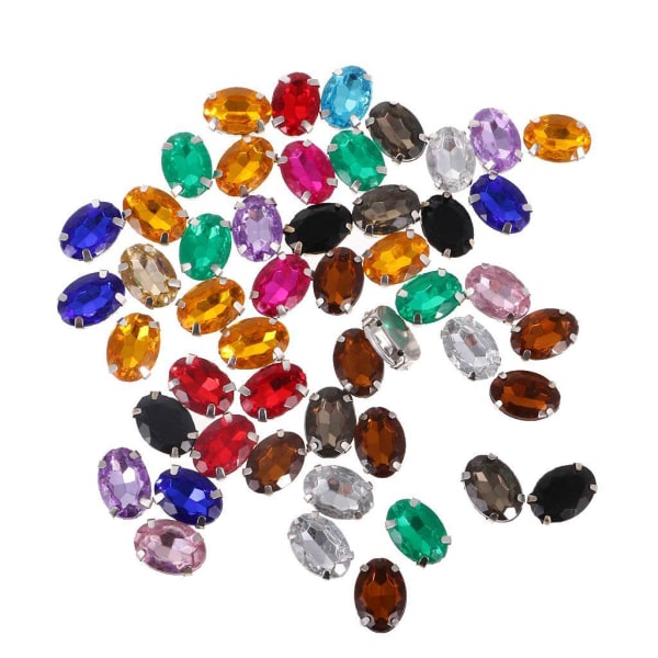 1/2/3 50 st 10*14 mm Oval Ellips Akryl Rhinestone Button Mix 1Set