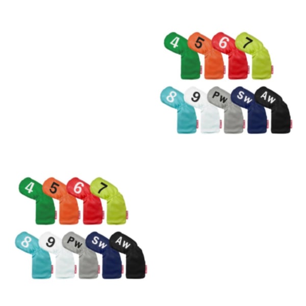 1/2/3 7 delar Universal För Golf Club Headcovers Slitstarkt huvud Colorful PU 9 Pcs 2Set