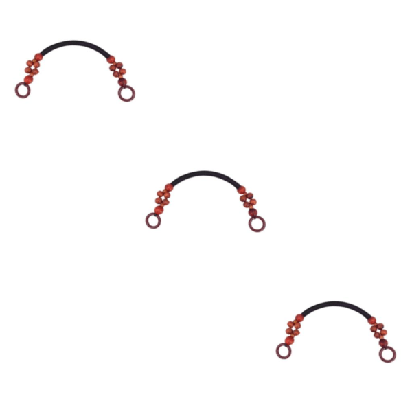 1/2/3 träpärlpåse Handtag Väska Rem Handväska Handtag Rem Red Brown 48cm 3Set
