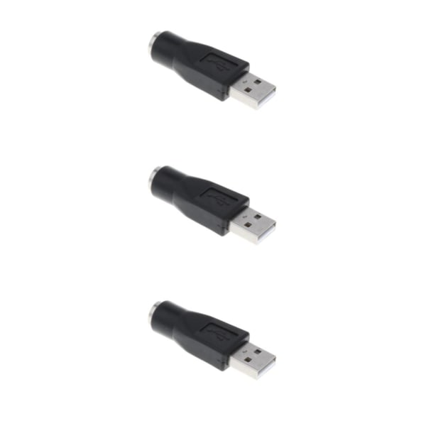 2/3/5 utbyte USB hane till PS/2 hona omvandlare växlare Black 3Set