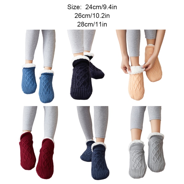 Polyester Plus Velvet Thickening Socks Skor Mjuka Och apricot 24cm