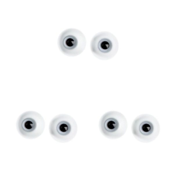 1/2/3/5 2x Doll Eyes Wiggle Eyes för Halloween rekvisita Skulptur White diameter 6mm 3Set