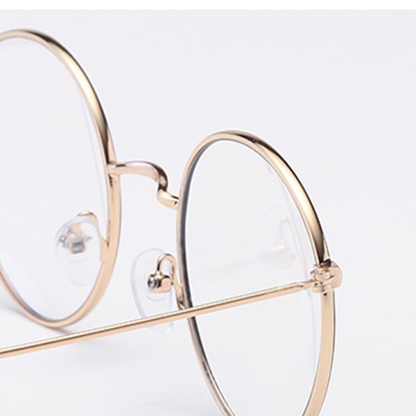 Snygga runda metallglasögon för män och kvinnor Block Blue Light Black Gold frame