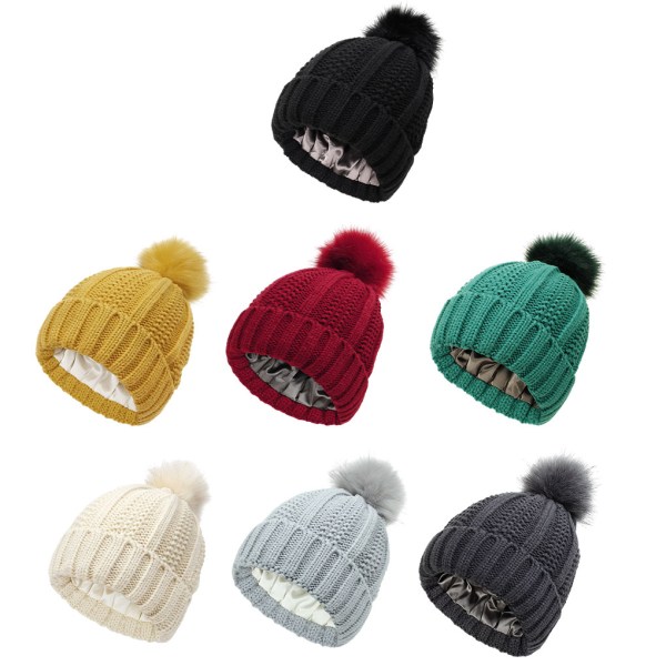 Winter Essential Håll dig varm och moderiktig vintermössa satin Winered