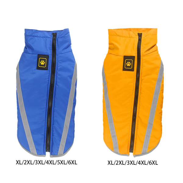 Vattentät hundjacka med reflekterande hundsäker på vinterpromenader Yellow 6XL