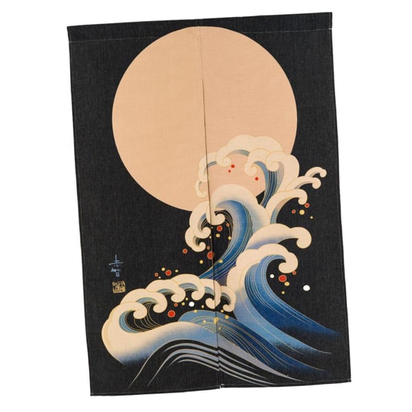 1/2/3 Japansk Noren Dörröppning Hänggardin Gobelängdekor Yellow Sun and Wave S 1Set