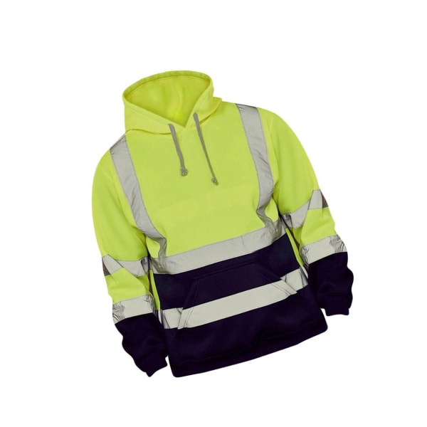 1/2 Säkerhet High Visibility Herr Hoodie Sweatshirt Toppar Sport fluorescent S 2Set