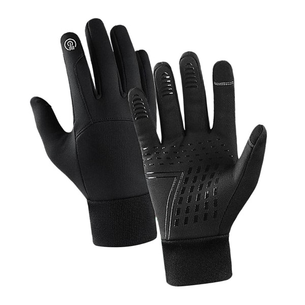 1/2/3 Men Winter Touch Screen Bekväm Full Finger för cykling Black Large 1Set