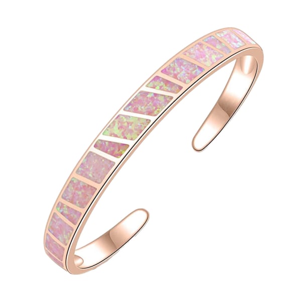 Kopparbrand Opaler Stenöppna armband Kompakta och lätta Alla Rose gold-pink