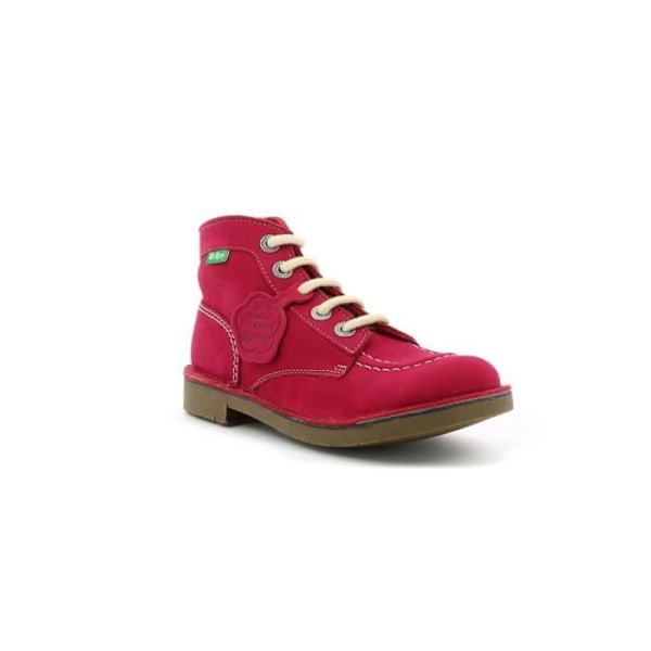 Kick Collar Bootie - Kickers - Rosa läder - Unisex barn - Spetsstängning Rosa 36