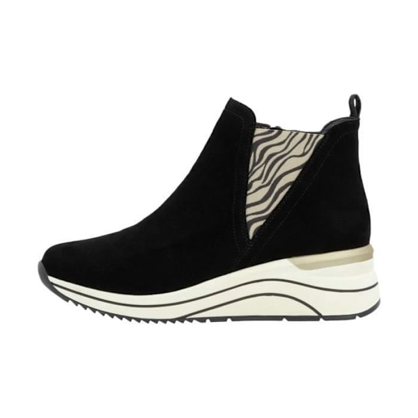 High Top Læder Sneaker med Elastisk Lift - Sort Combi - 37