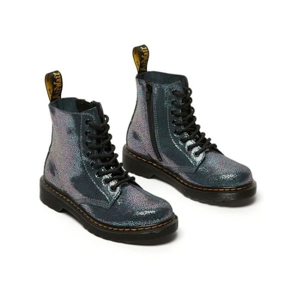 Dr Martens 1460 Pascal J ankelstøvler til børn i iriserende ruskind med metallisk print - Grå - Lynlås Grå 30