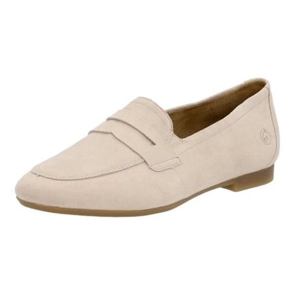 Dame loafers - REMONTE - D0K02 Beige - Flad hæl - Rund tå - Læder Beige 37