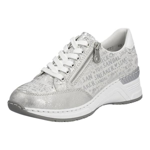 Sneakers dam - RIEKER N4316 Silver - Platt klack - Dragkedja - Rund tå Pengar 41