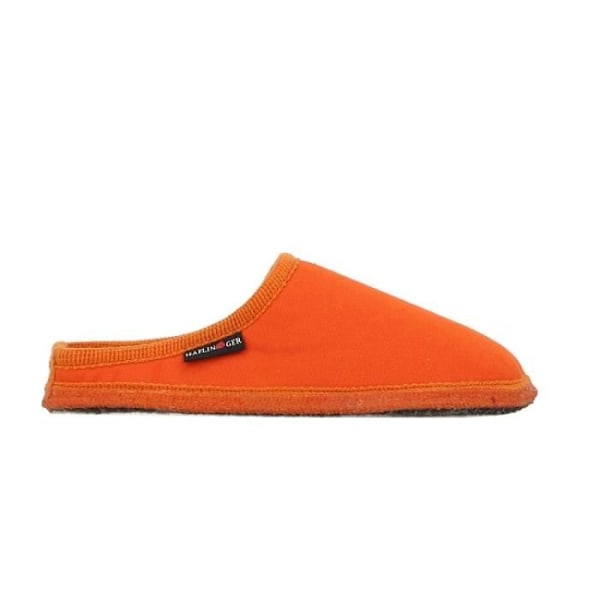 Dametøfler - HAFLINGER PANTOFFEL - Orange - Flad hæl - 1 cm - Rund tå Orange 36