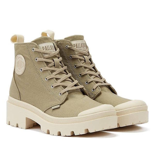 Stövlar - Palladium - Pallabase Twill - Khaki - Bomull - Bred klack Grön 37