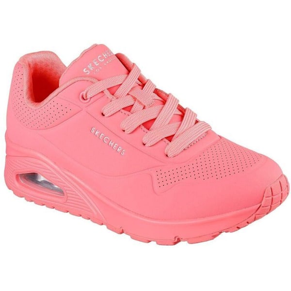 Damesneakers - SKECHERS UNO Pink - Flad hæl - Snørebånd - Syntetisk Rosa 38