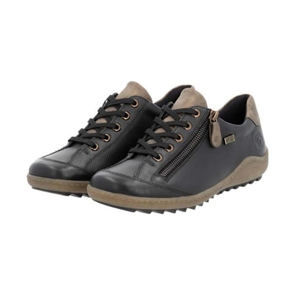 Remonte Maya Low Leather Sneaker - Svart - Dam - Snören - Platta Svart kombi 39