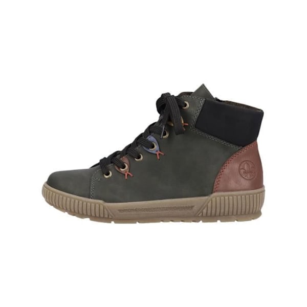 Rieker Montenegro High Top Sneaker - Grøn Combi - Snørebånd - Damer Kombigrön 36