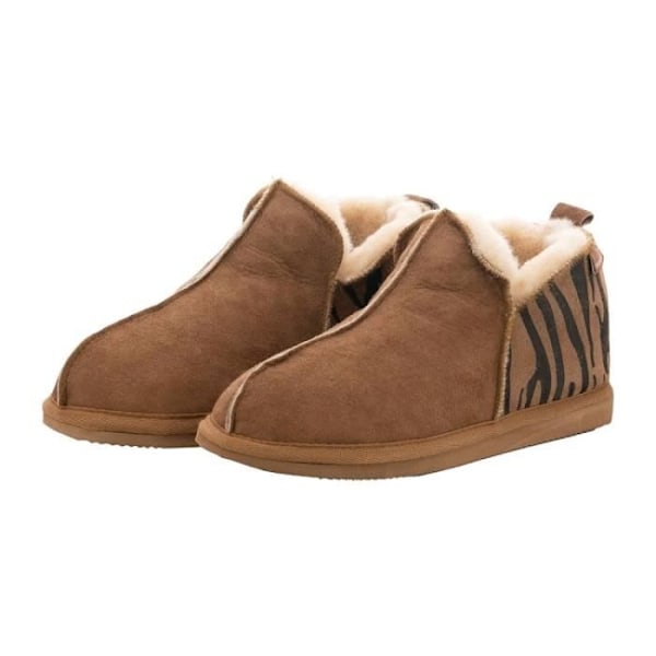 SHEPHERD ANNIE brune læder hjemmesko - 2 cm flad hæl - Slip on - Rund tå kastanj 37