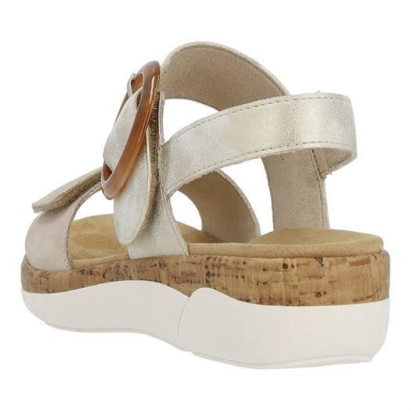 Damsandaler - REMONTE R6853 Beige - Platt klack - Repa - Läder Beige 37