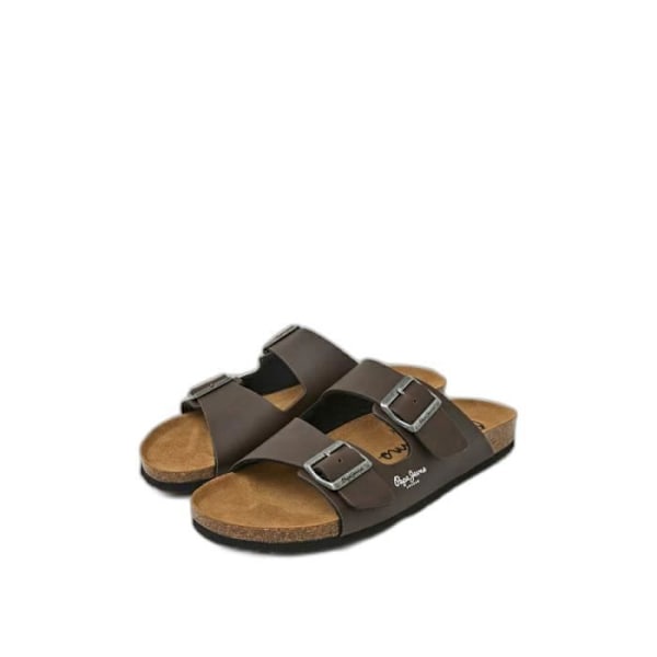 Pepe Jeans Organic Double Kansas Slides - Brun - Mænd - Polyurethan Brun 41