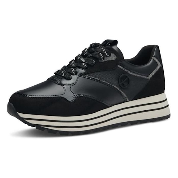 Sneakers dam - TAMARIS - 2370641 - Platt klack - Snörning - Svart Svart 40