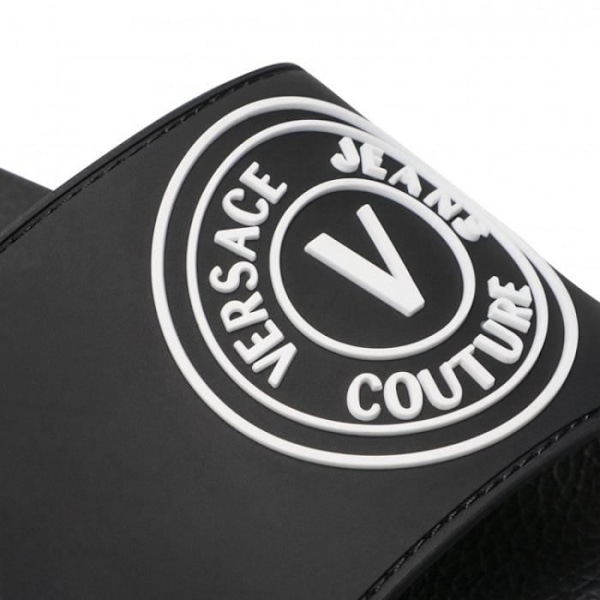 VERSACE JEANS COUTURE 72 svarta mulor för kvinnor - 2 cm platt klack - öppen tå Svart 37