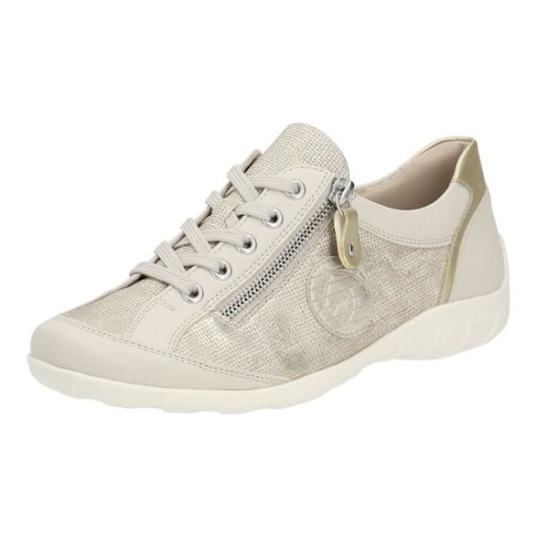 REMONTE sneakers - R3408 Beige - Flad hæl - Lynlåslukning - Fløjl, nubuck - Rund tå Beige 36